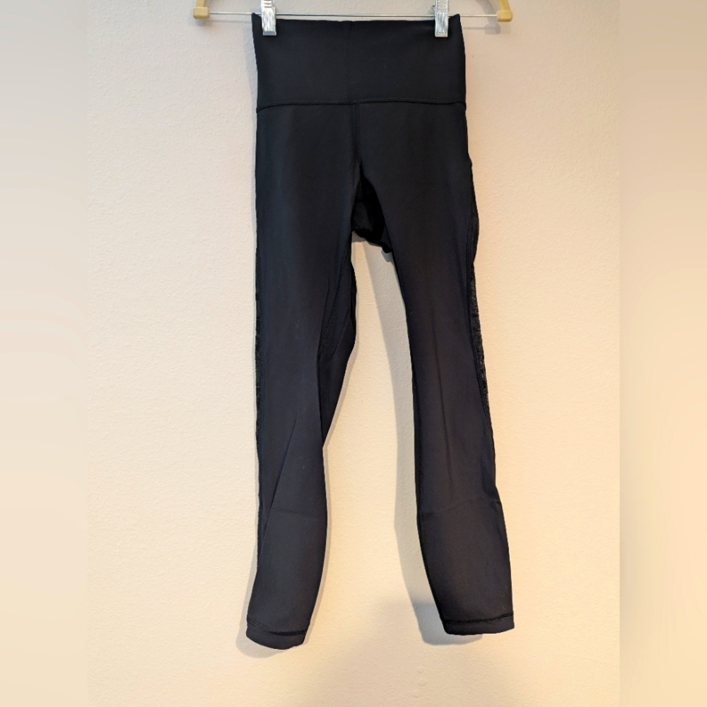 Lululemon Mesh Panel Wide Waistband Leggings 25" Inseam